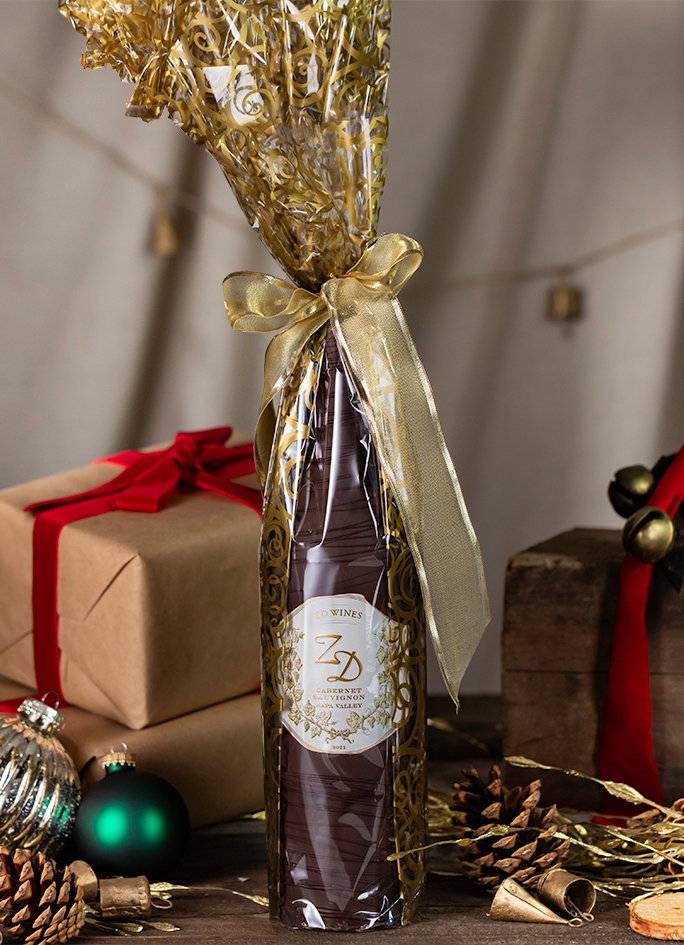 A chocolate-covered bottle of  ZD Cabernet Sauvignon