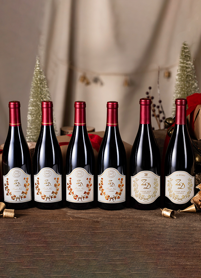 A 6-bottle vertical of ZD's Carneros Pinot Noir